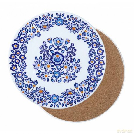 Podkładka ceramiczna okrągła 10,5 cm Zalipie blue