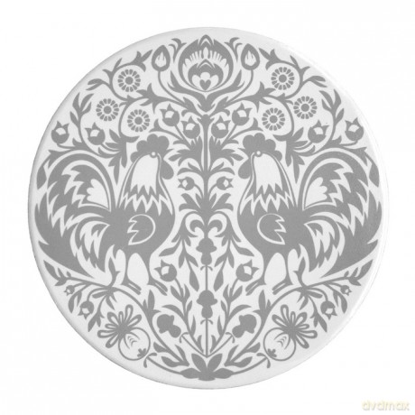 Podkładka ceramiczna okrągła 20 cm Koguty gray