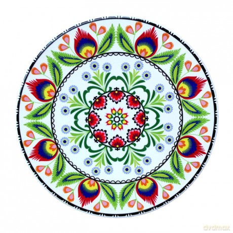 Podkładka ceramiczna okrągła 20 cm Rozeta biała