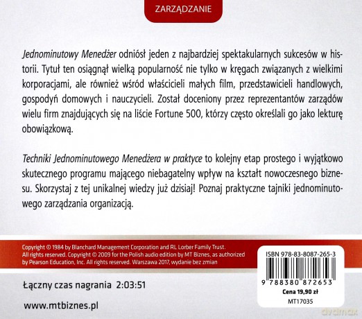 Techniki jednominutowego menedżera w praktyce. Jak zmienić trzy tajemnice w umiejętności - Ken Blanchard [AUDIOBOOK]