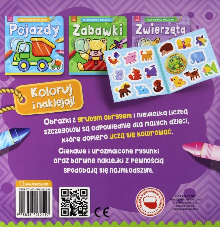 Zwierzęta. Kolorowanka malucha [KSIĄŻKA]