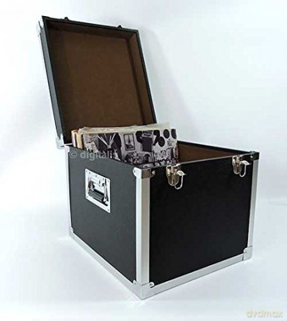 Black: 100 Lp Record Storage Carry Case