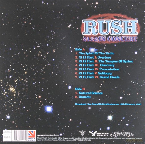 Rush: 2112 In Concert [Winyl]