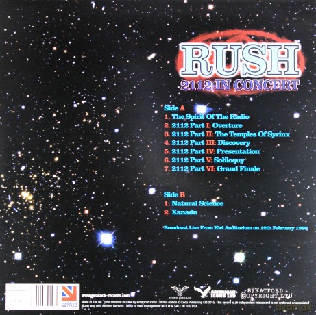 Rush: 2112 In Concert [Winyl]