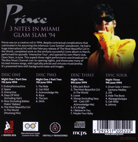 Prince: 3 Nites In Miami. Glam Slam [4CD]