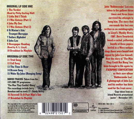Fairport Convention: Babbacome Lee [CD]