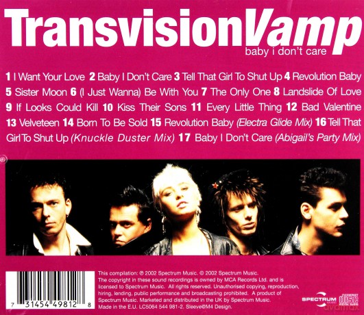 Transvision Vamp: Baby I Dont Care [CD]