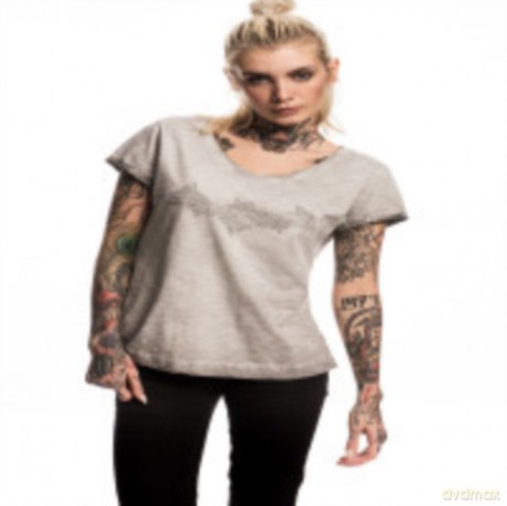 Justice League: Batwing Logo (Cool Grey - X-Small) (Girlie Shirts) T-shirt dziewczęcy