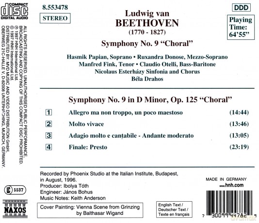 Soloistsdrahos: Beethoven Symphony No 9 [CD]