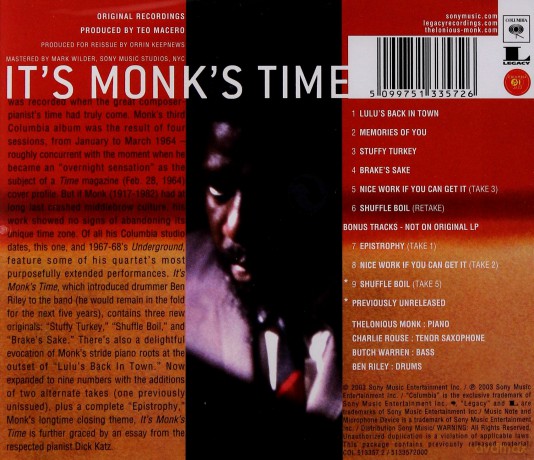 Thelonious Monk: It's Monk's Time [CD]