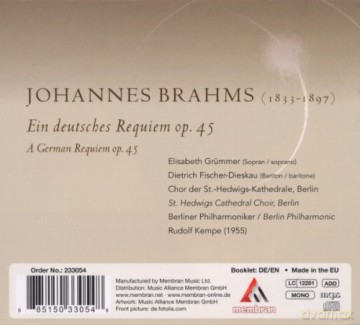 Rudolf Kempe: Brahms-German Requiem [CD]