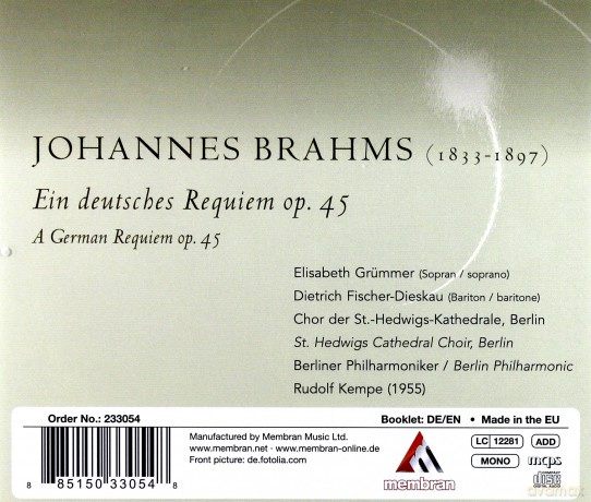 Rudolf Kempe: Brahms-German Requiem [CD]