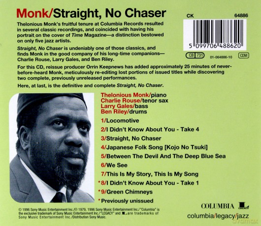 Thelonious Monk: Straight, No Chaser [CD]