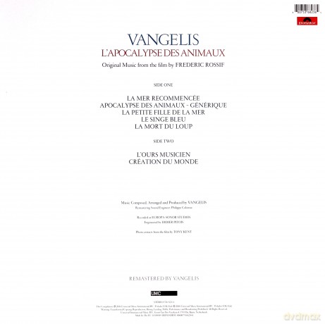 Vangelis: LApocalypse Des Animaux [Winyl]