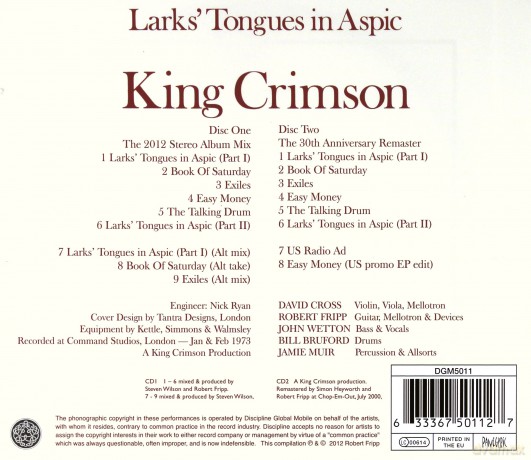 King Crimson: Larks Tongues In Aspic (40th Anniversary Edition) [2CD]