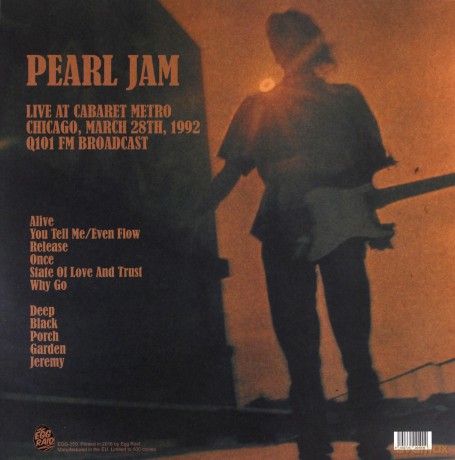 Pearl Jam: Live At Cabaret Metro. Chicago. March 28Th. 1992 [Winyl]