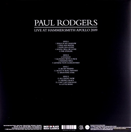 Paul Rodgers: Live At Hammersmith 2009 [2xWinyl]