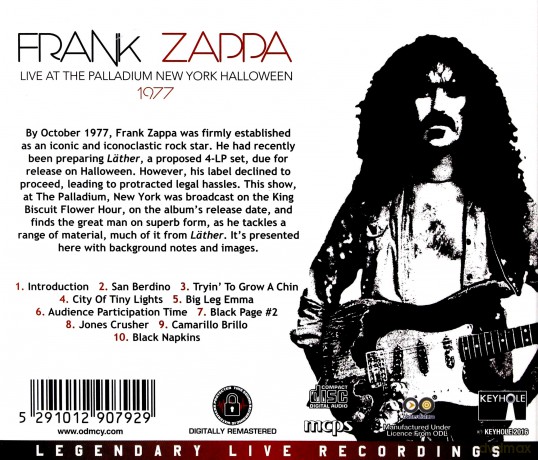 Frank Zappa: Live At The Palladium New York Halloween 1977 [CD]