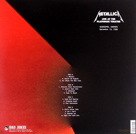Metallica: Live At The Playhouse Theatre Winnipeg December 13 1986 [2xWinyl]