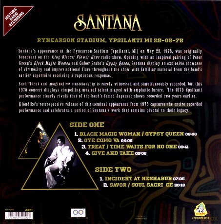 Santana: Live At The Rynearson Stadium. Ypsilanti Mi 25th May 1975 [Winyl]