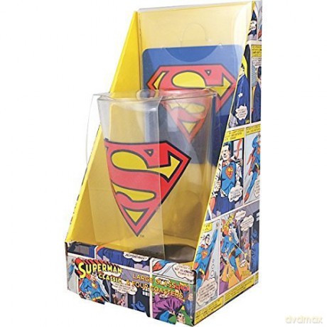 Superman: Logo Glass Coaster Set