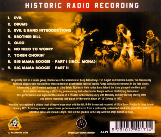 Cactus: Long Island Ny 1971 [CD]