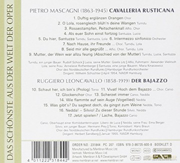 Rudolf Shock-Hermann Prey: Mascagni/ Cavalleria Rusticana [CD]