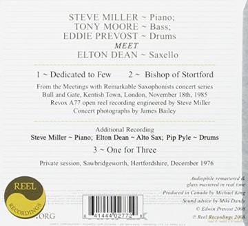 Steve Miller Trio: Meets Elton Dean [CD]