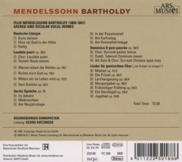 Regensburger Domspatzen: Mendelssohn/Choral Works [CD]