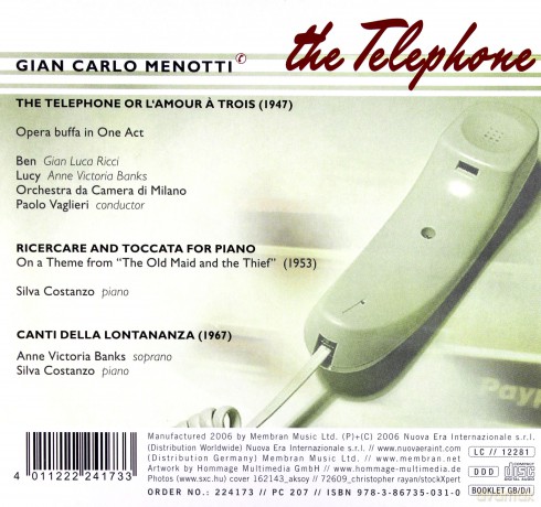 Ricci & Banks & Costanzo & Vaglieri: Menotti/The Telephone [CD]