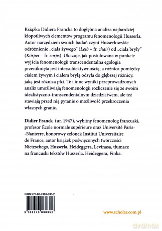 Dwa ciała wokół fenomenologii. Husserla - Didier Franck [KSIĄŻKA]