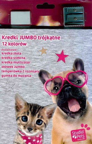 Kredki trójkątne. Studio pets 12 kolorów pee