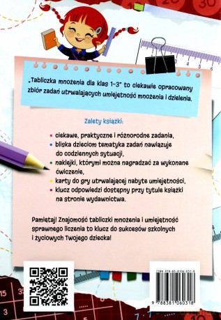 Tabliczka mnożenia dla klas 1-3 szkoły podstawowej [KSIĄŻKA]