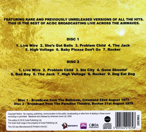 AC/DC: Solid Gold - Live On Air [2CD]