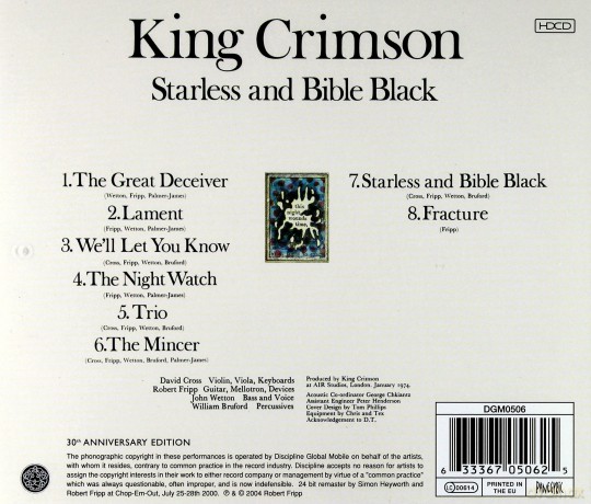 King Crimson: Starless And Bible Black [CD]
