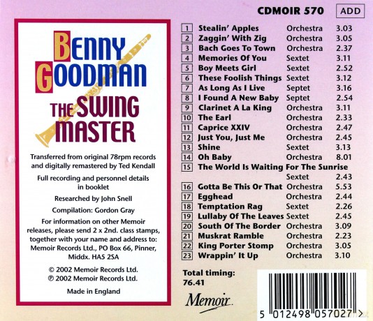 Benny Goodman: Swing Master [CD]