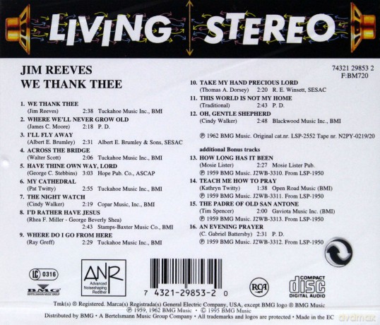 Jim Reeves: We Thank Thee [CD]