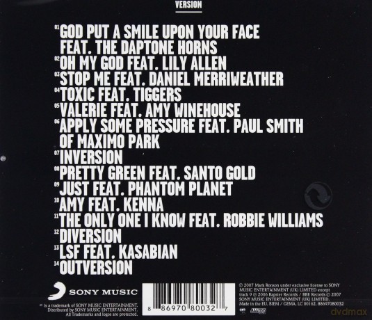 Mark Ronson: Version Dirty Version/Diff.Tracklisting [CD]