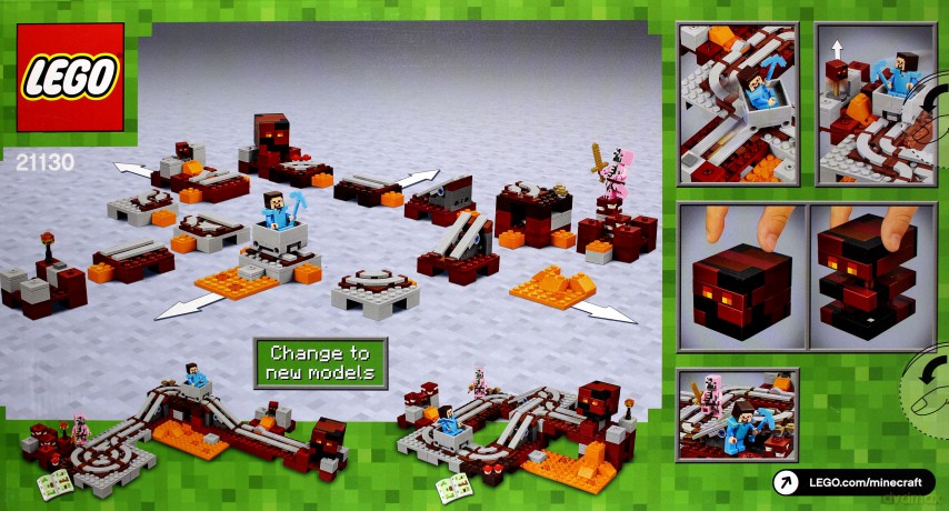 LEGO Minecraft Linia kolejowa w Netherze (21130) [KLOCKI]