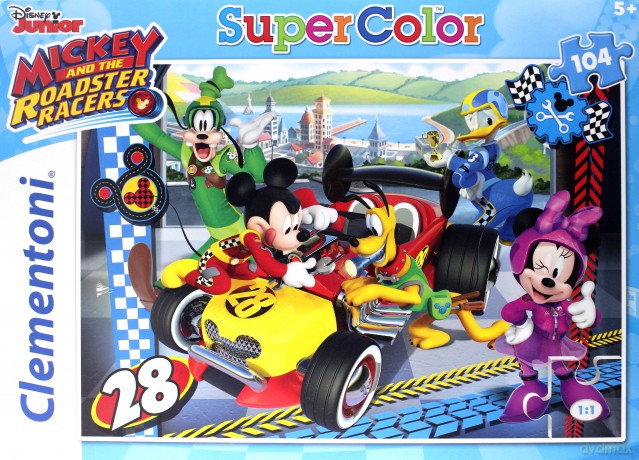 CLEMENTONI 104 Superkolor Mickey Roadster Racers [PUZZLE]