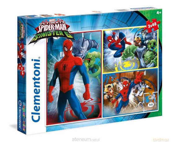 CLEMENTONI 3 x 48 el. Superkolor Spiderman and the Sin [PUZZLE]
