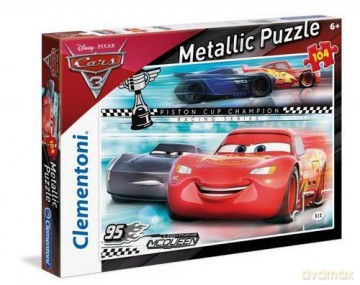 CLEMENTONI Metallic 104 el. Auta 3 (Disney) [PUZZLE]