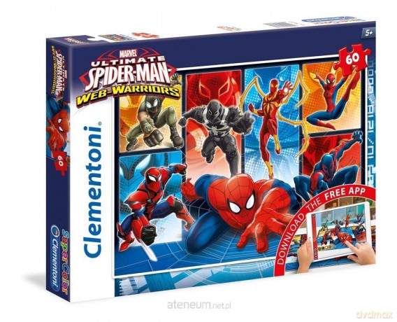 CLEMENTONI z aplikacją 60 el. SpiderMan [PUZZLE]