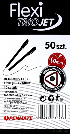 Długopis Flexi Trio Jet czarny (50 szt)