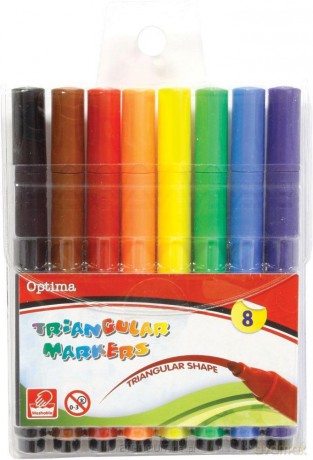 Flamastry trójkątne jumbo 8 kolorów