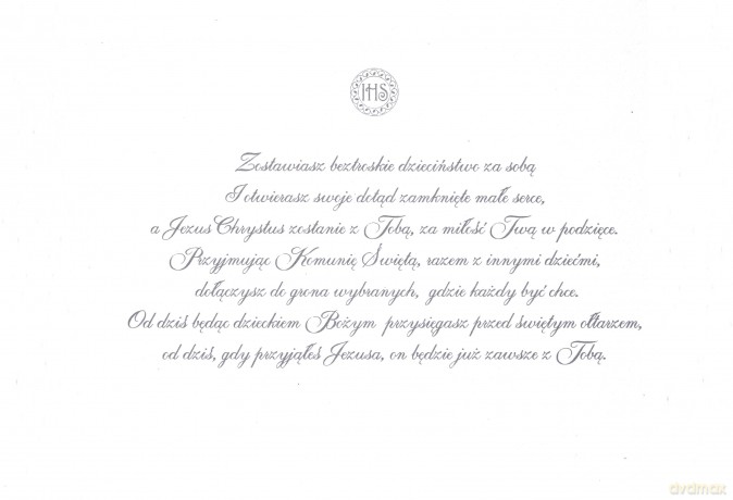 Karnet Komunia ręcznie robiony C5 + koperta