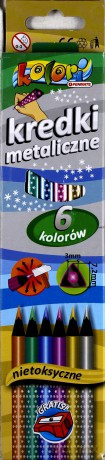 Kredki Premium Kolori metaliczne 6 kolorów