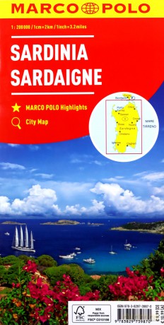 Mapa drogowa Sardynia 1:2000 000