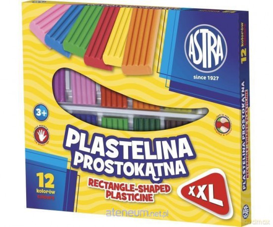 Plastelina 12 kolorów prostokątna