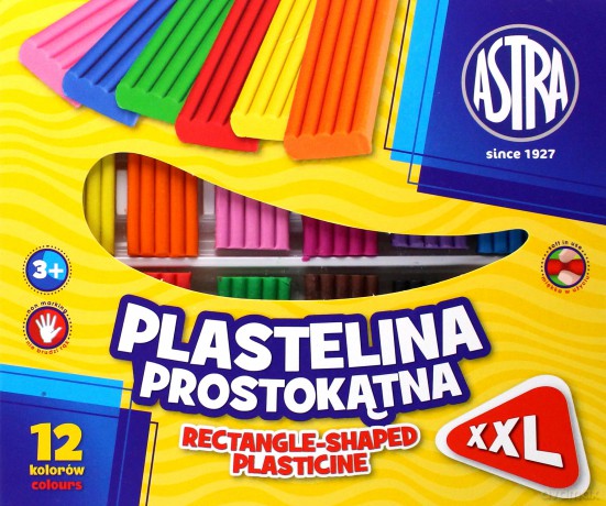 Plastelina 12 kolorów prostokątna